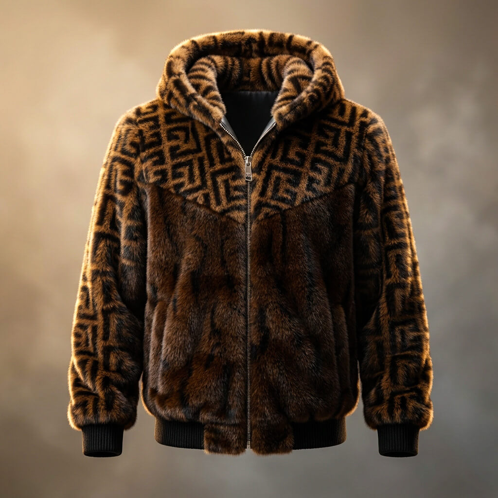 Luxury Fur Hooded Parka Coat - VibreMode