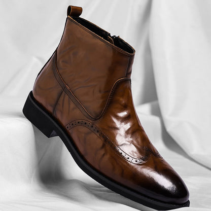 Real Leather Ankle Boots - VibreMode