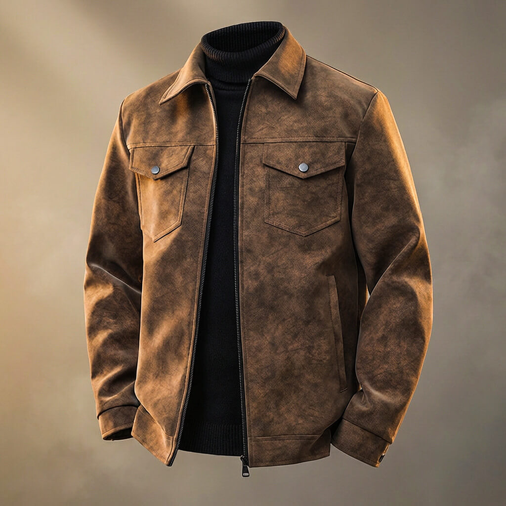 Classic Vintage Brown Leather Jacket - VibreMode