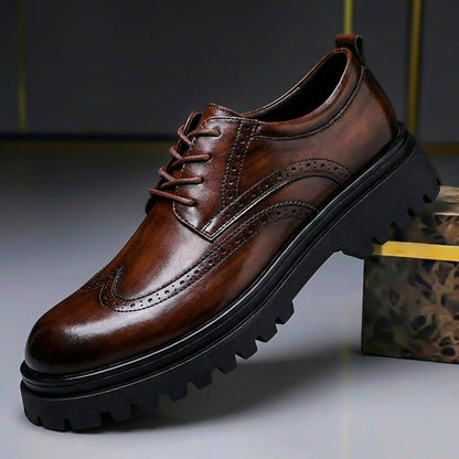 Classic Brown Leather Dress Shoes - VibreMode