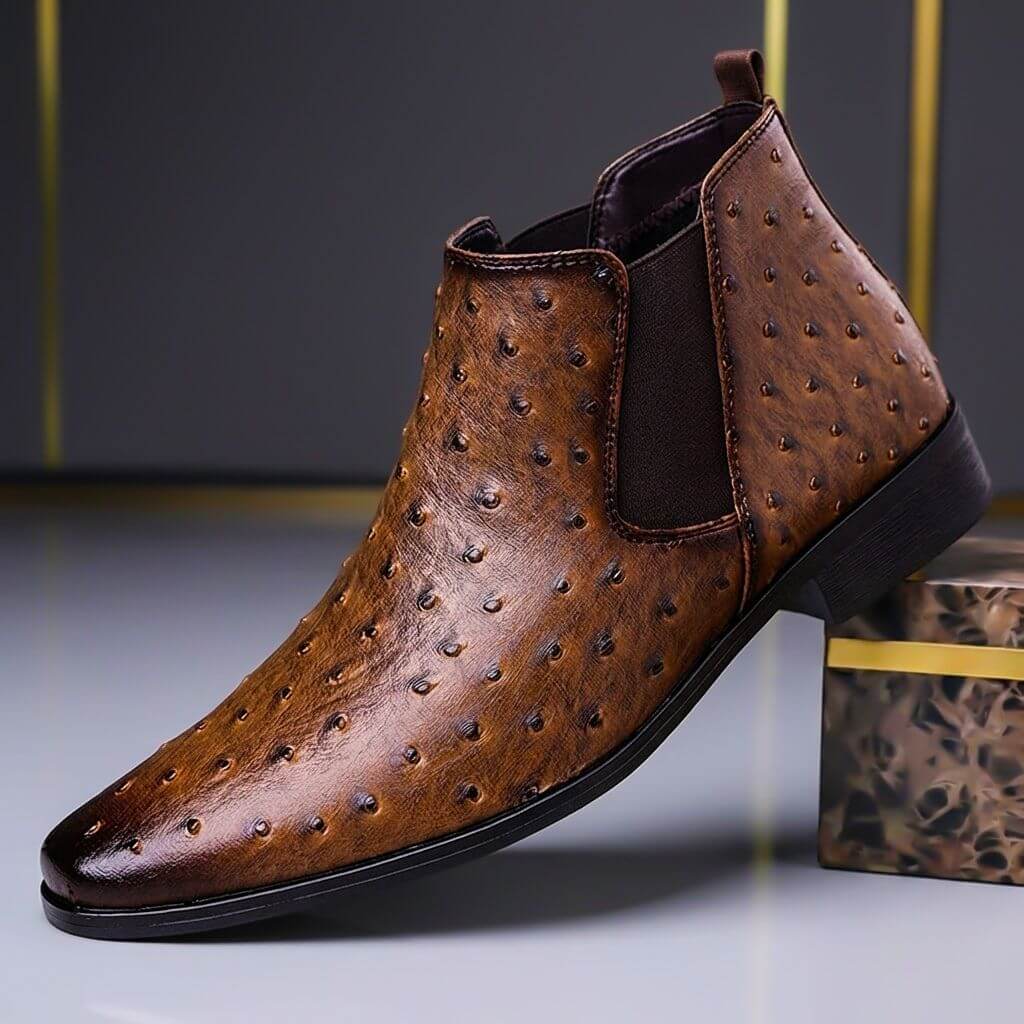 Classic Western Ostrich Leather Boots - VibreMode