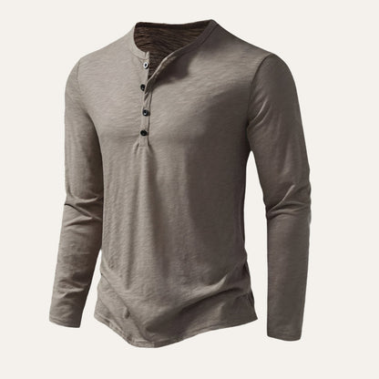 Men's Cotton Long Sleeve Polo Shirt