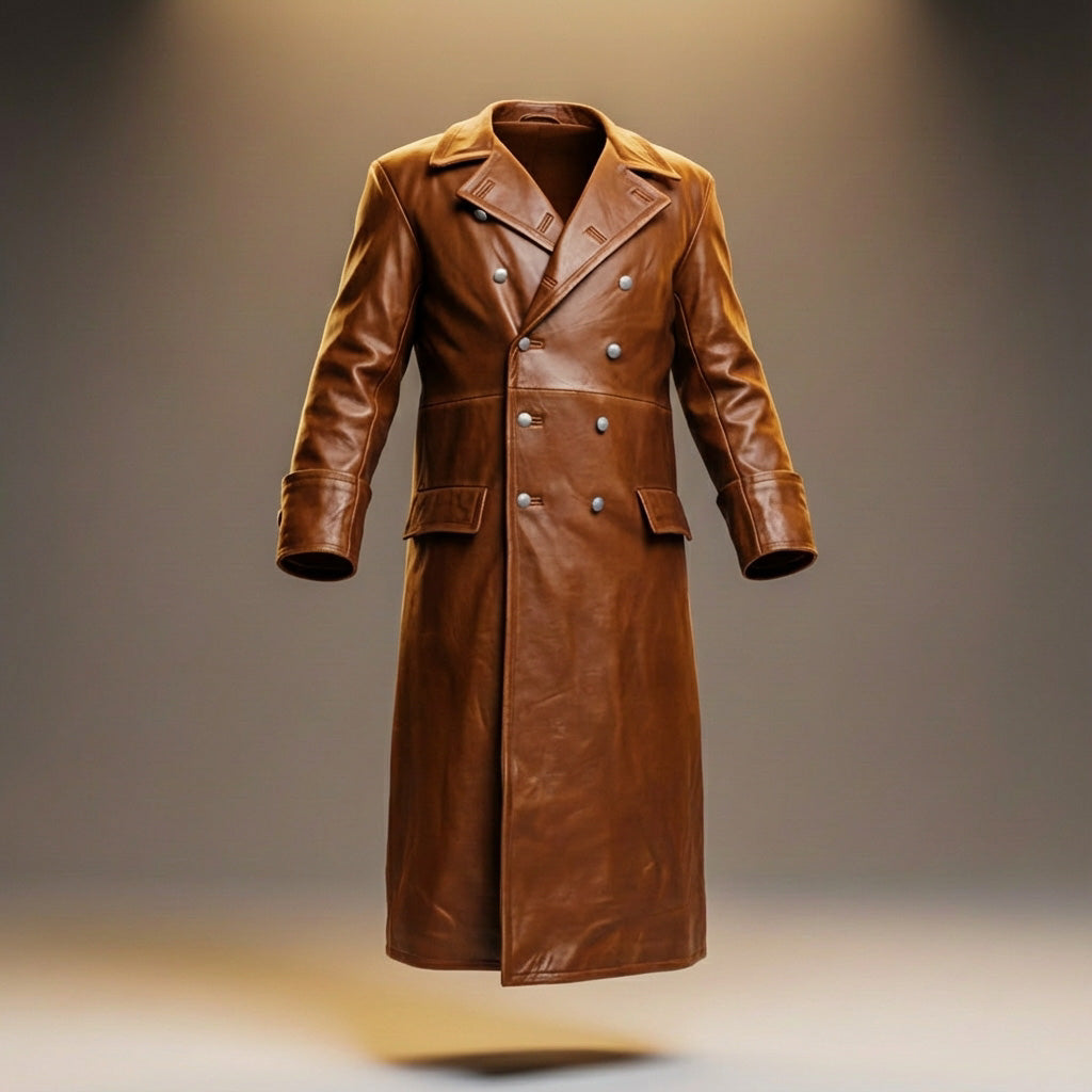 Classic Genuine Leather Trench Coat