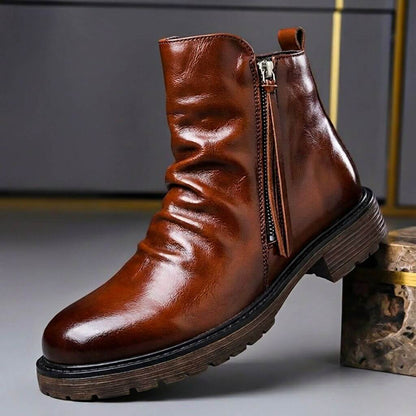 Genuine Leather Ankle Boots - VibreMode