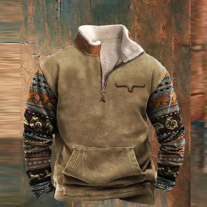 Image of Bruce | Men's Quarter Zip Pullover Sweater