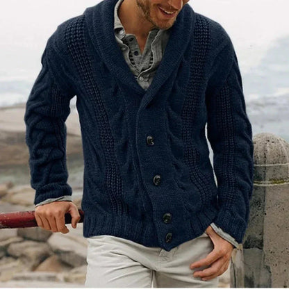 Men's Shawl Cardigan Knit Sweater - VibreMode