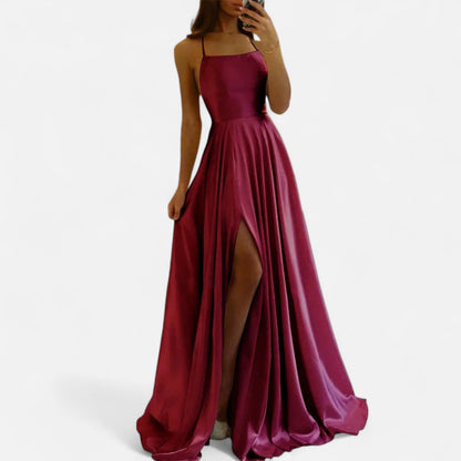 Elegant Satin Split Maxi Dress for Women