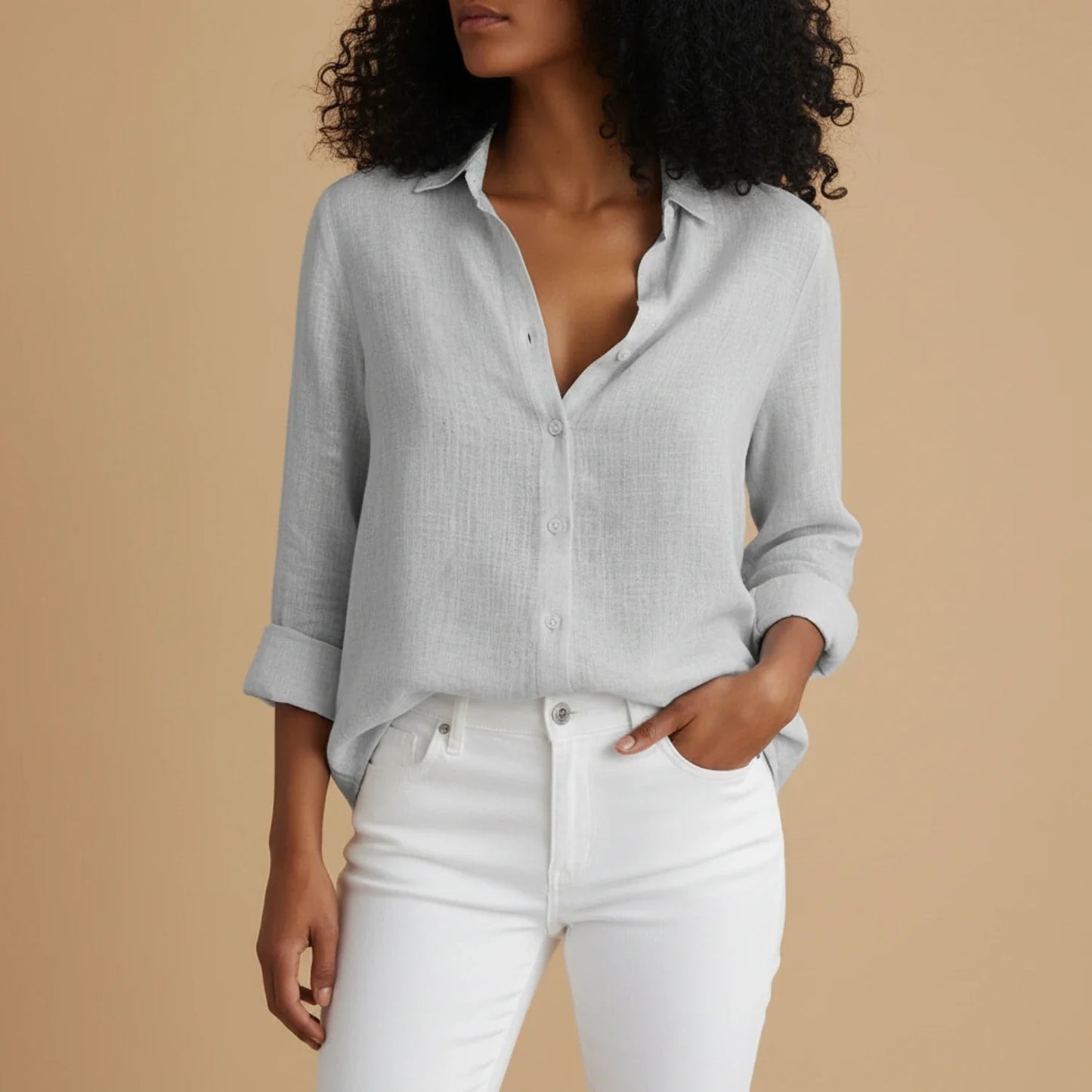 Women's Button Down Long Sleeve Blouse