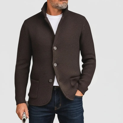 Button-Front Cardigan for Men AI replaced image