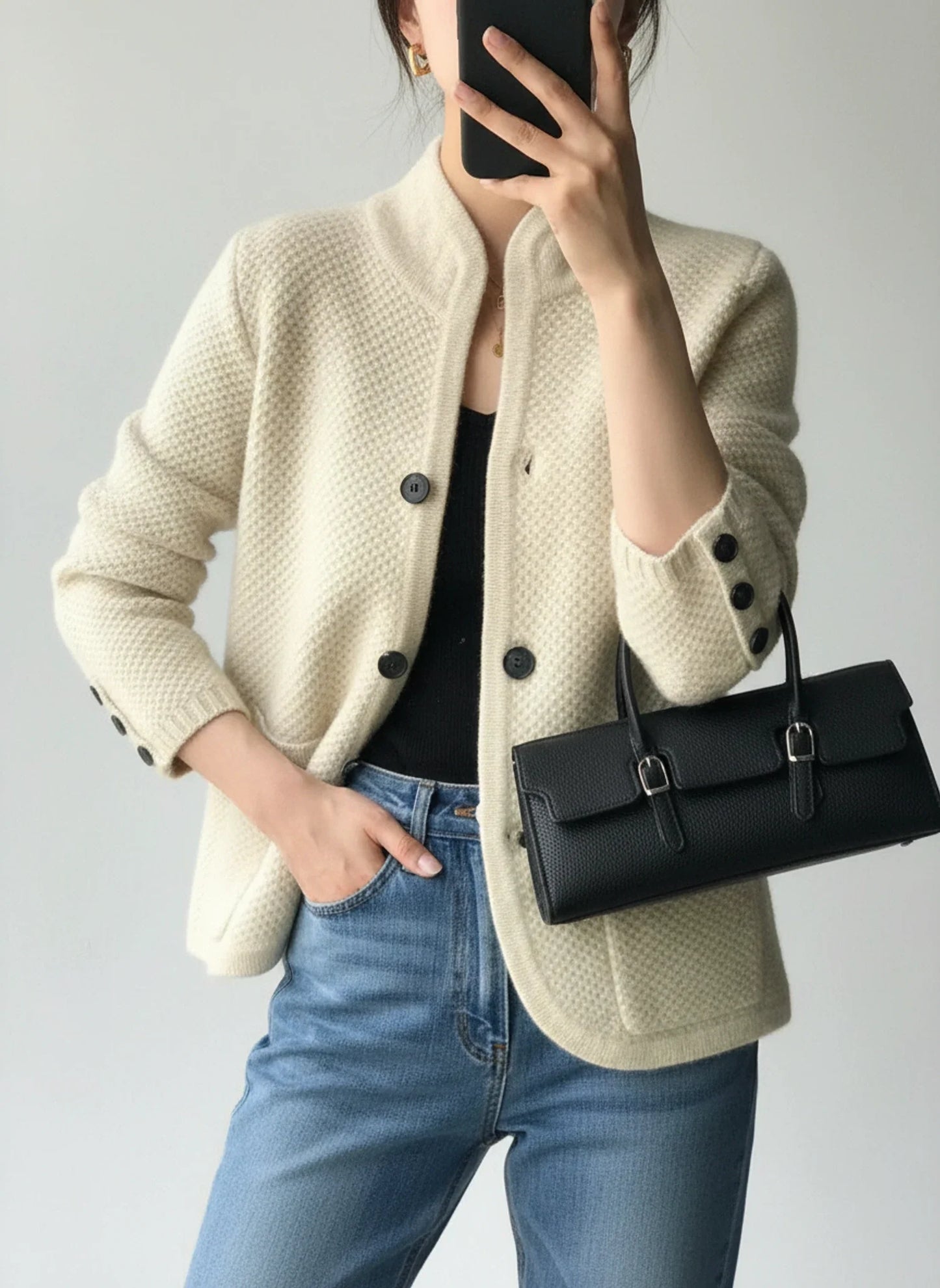 Women's Button Front Cardigan Jacket - VibreMode
