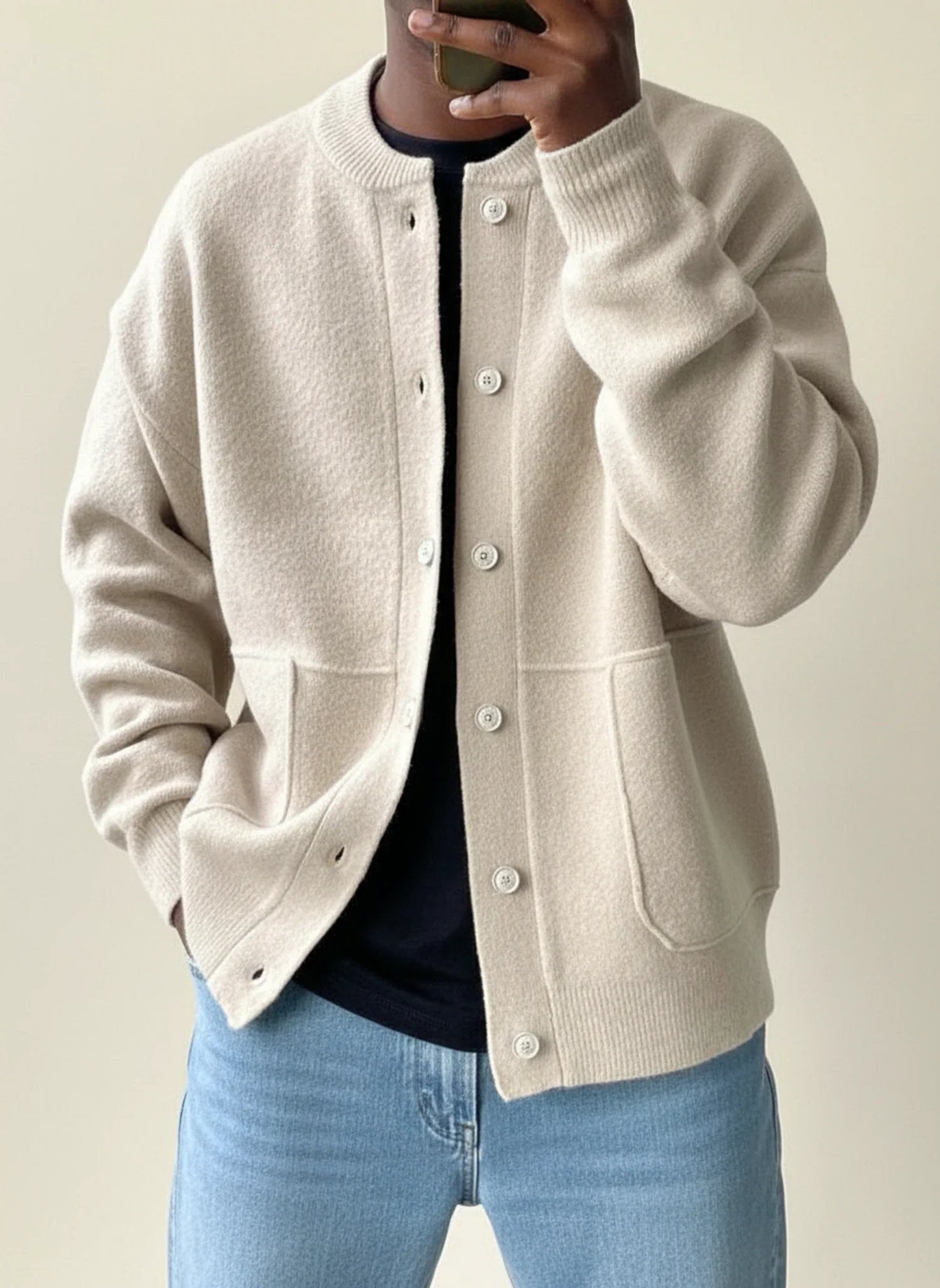 Men's Button Front Sweater Jacket