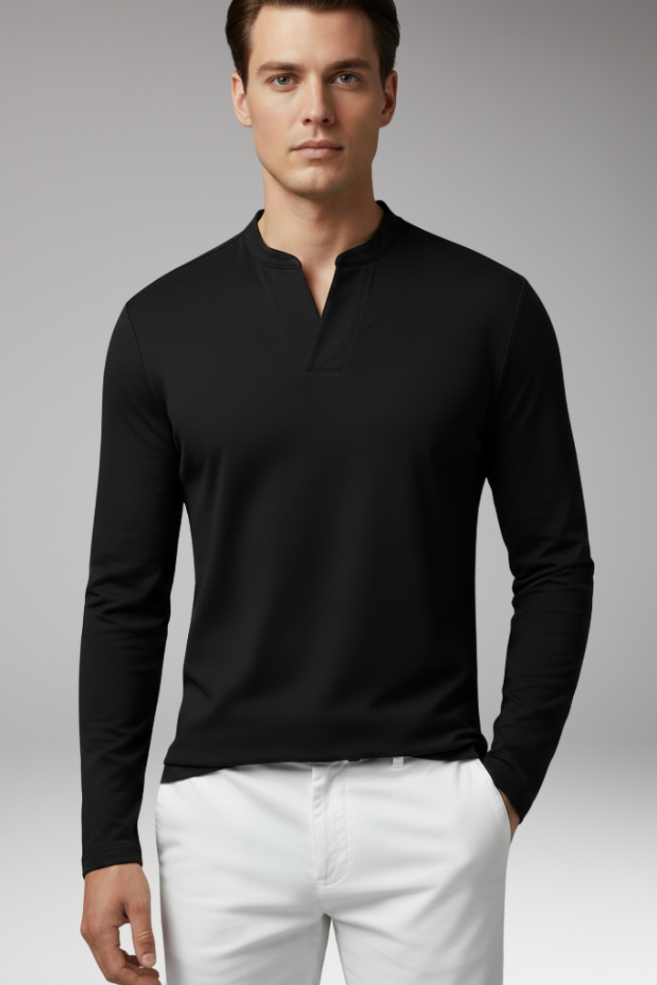 Men's V-Neck Buttonless Shirt