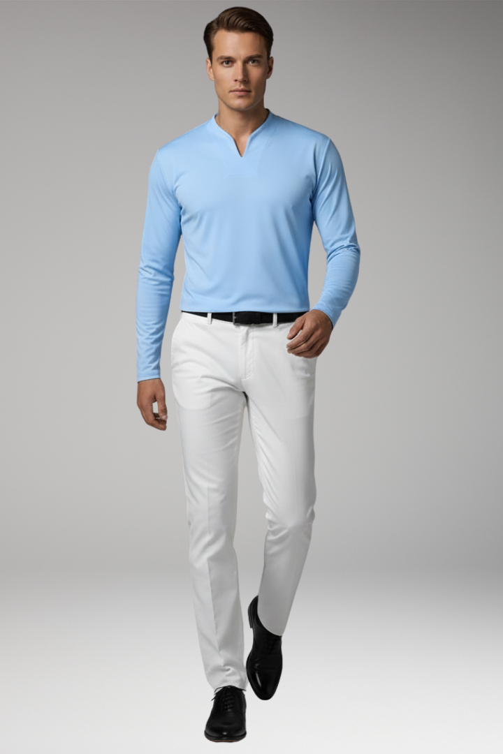 Men's V-Neck Buttonless Shirt