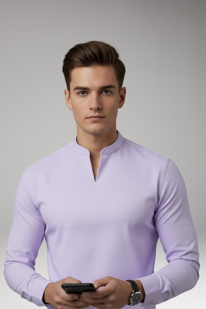 Men's V-Neck Buttonless Shirt