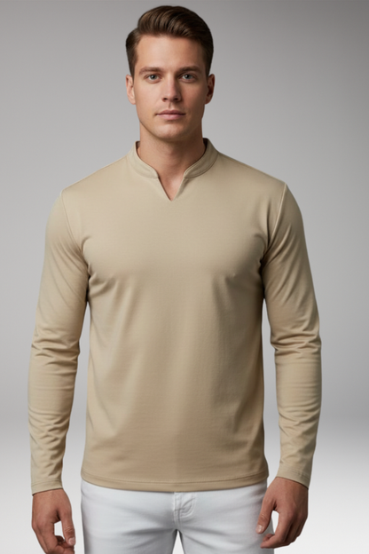 Men's V-Neck Buttonless Shirt