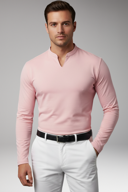 Men's V-Neck Buttonless Shirt