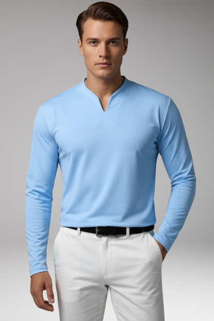 Men's V-Neck Buttonless Shirt