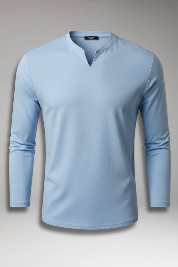 Men's V-Neck Buttonless Shirt - VibreMode