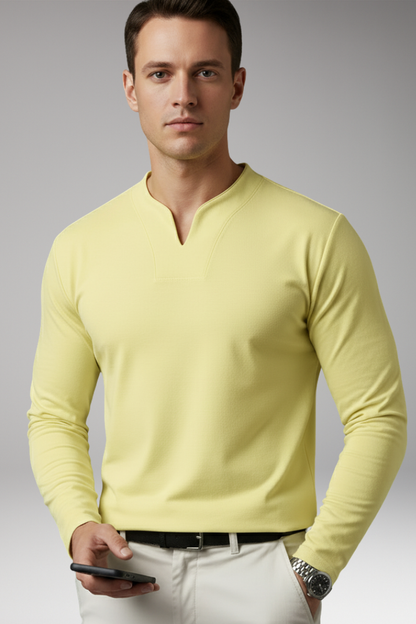 Men's V-Neck Buttonless Shirt
