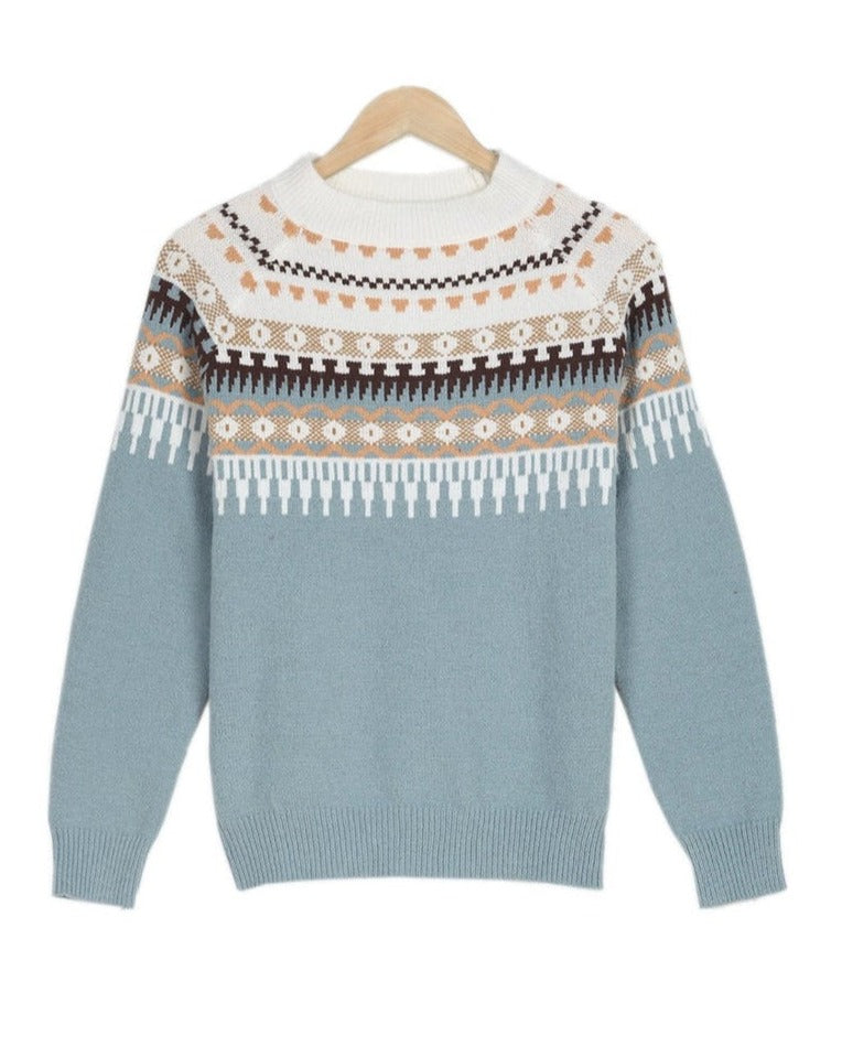 Cozy Winter Nordic Style Knit Sweater