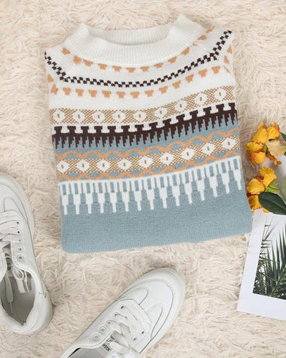 Cozy Winter Nordic Style Knit Sweater
