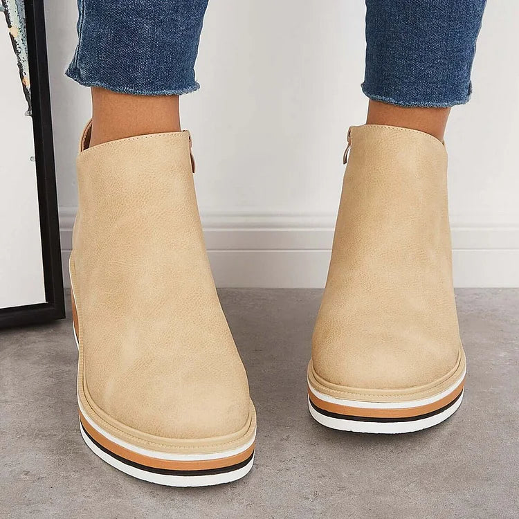 Women's Ankle Boots Side Zipper Style