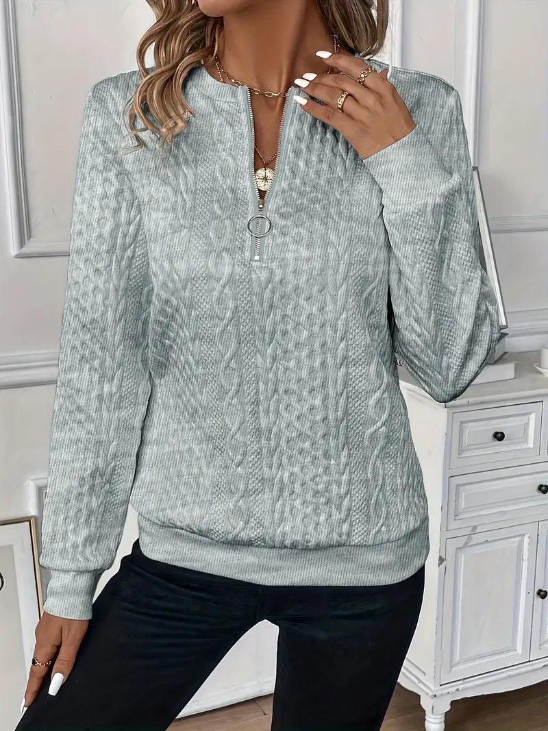Ladies Lightweight Spring Zipper Sweater