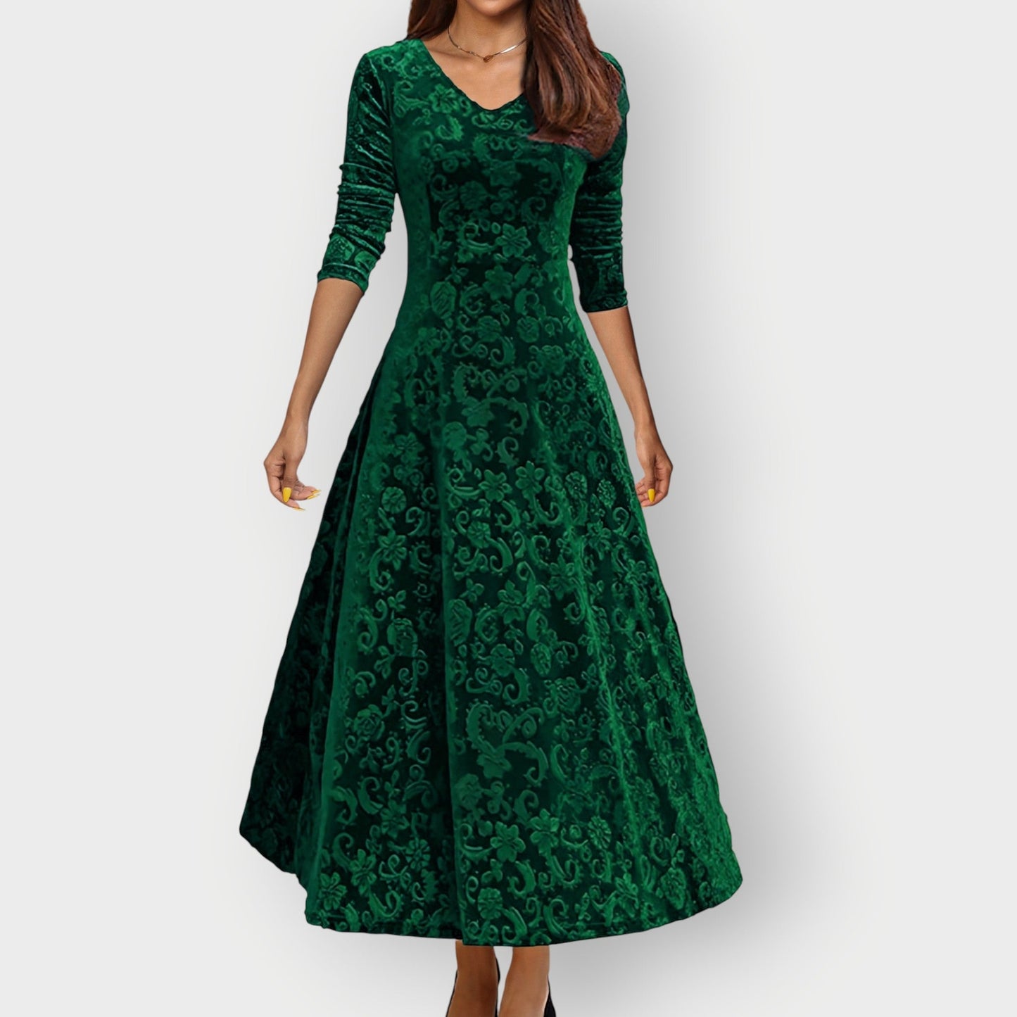 Luxurious Soft Midi Velvet Dress