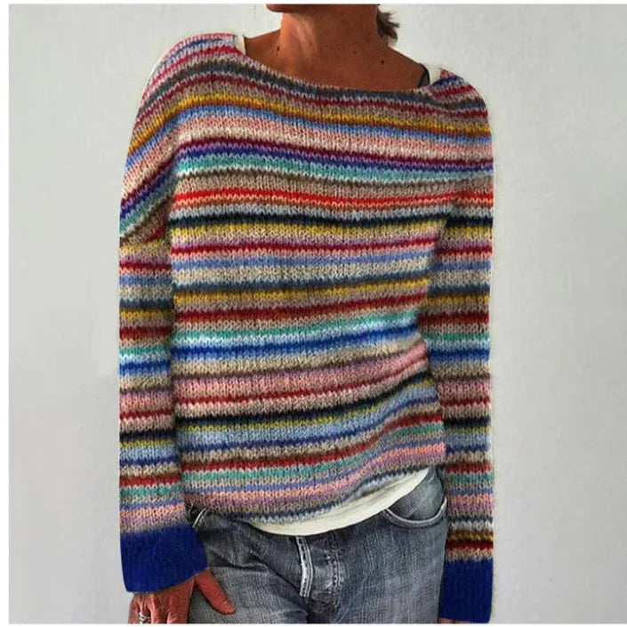 Colorful Women's Fair Isle Knit Sweater