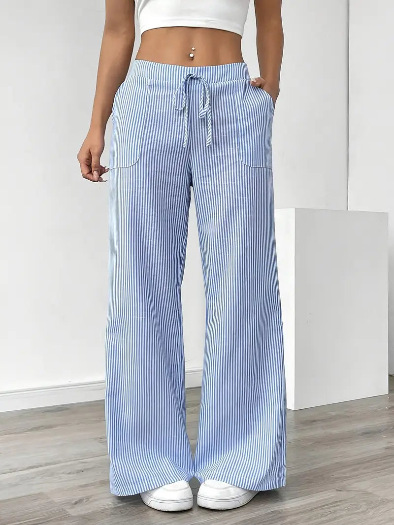 Comfortable Loose Fit Striped Pants