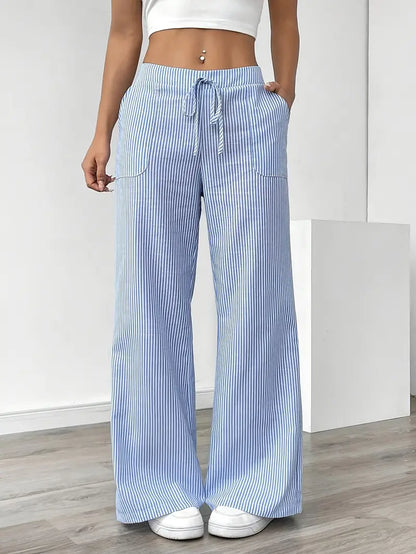 Comfortable Loose Fit Striped Pants
