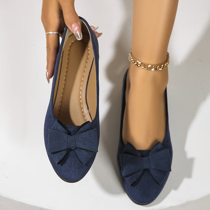 Elegant Round Toe Womens Slip On Ballet Shoes
