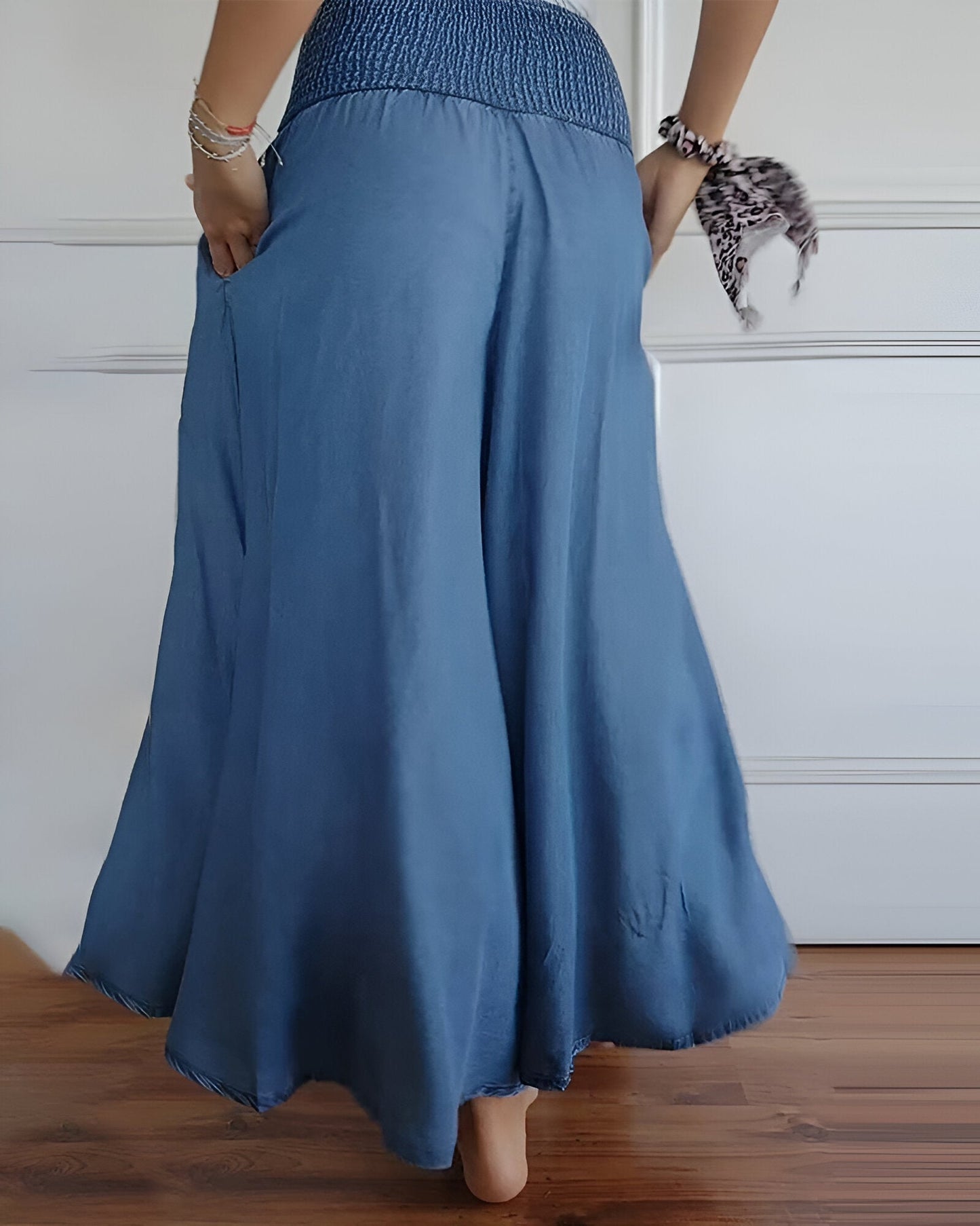 Women's Wide Leg Pants Smocked Waist
