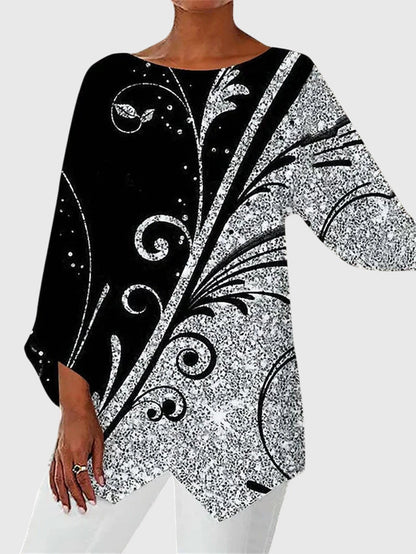 Cozy Women's Long Sleeve Butterfly Tunic Top
