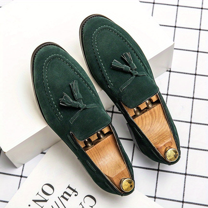 Men's Tassel Loafers Leather Slip On - VibreMode
