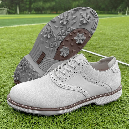 Classic Golf Shoes Leather Brown - VibreMode