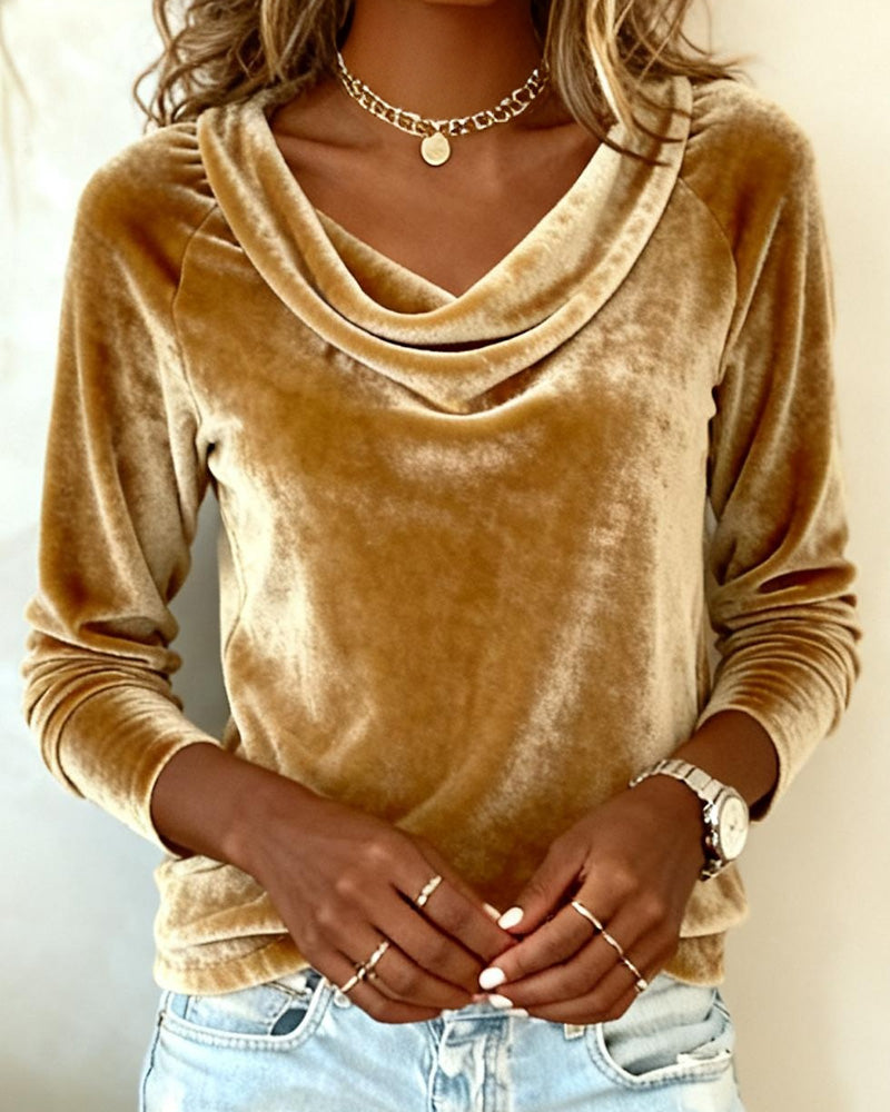 Soft Velvet Off Shoulder Women's Top
