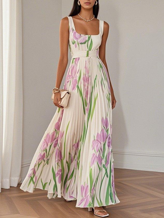 Beautiful V-Neck Long Summer Dress