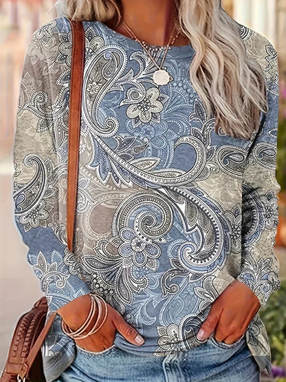 Women's Floral Long Sleeve T-Shirt - VibreMode