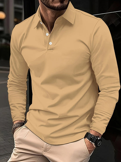 Men's Polo Shirt Long-Sleeve Cotton
