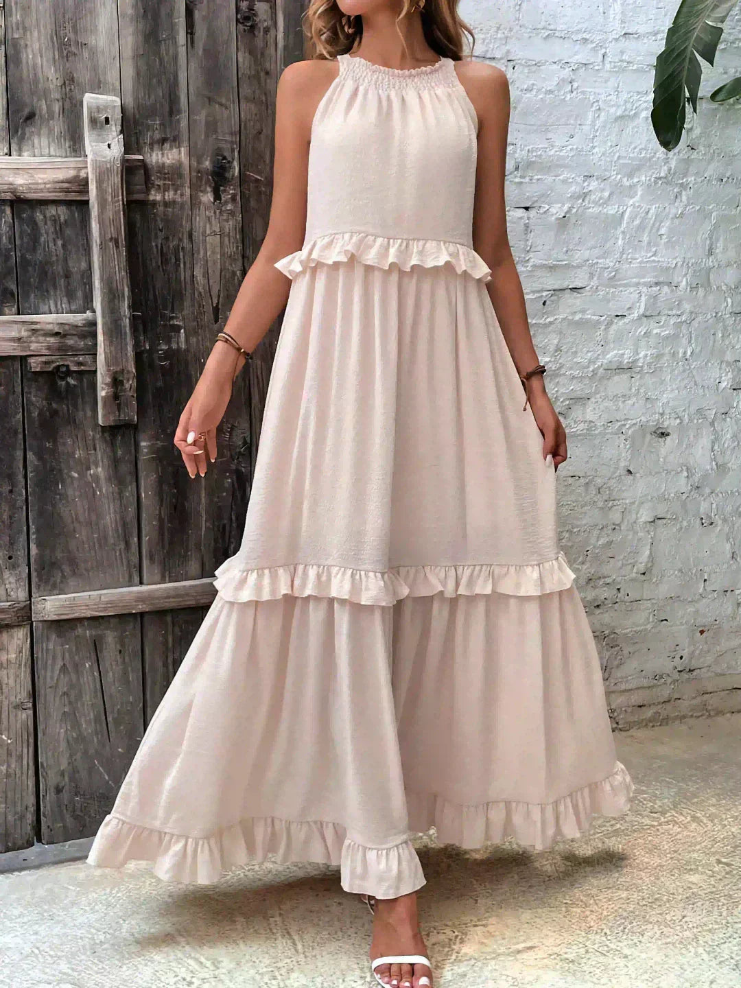 Women's Ruffle Sleeveless Dress