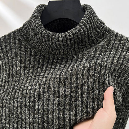 Men's High Neck Ribbed Sweater