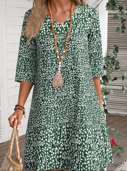 Casual Floral V-Neck Summer Dress