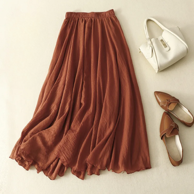 Calista Women's A-Line Linen Skirt