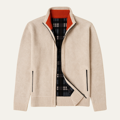 Men's Knit Zip Cardigan Stand Collar - VibreMode