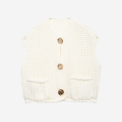 Image of Camille | Women's Button Front Sleeveless Sweater Vest