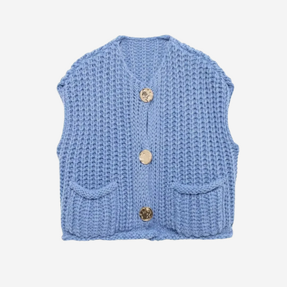 Image of Camille | Women's Button Front Sleeveless Sweater Vest