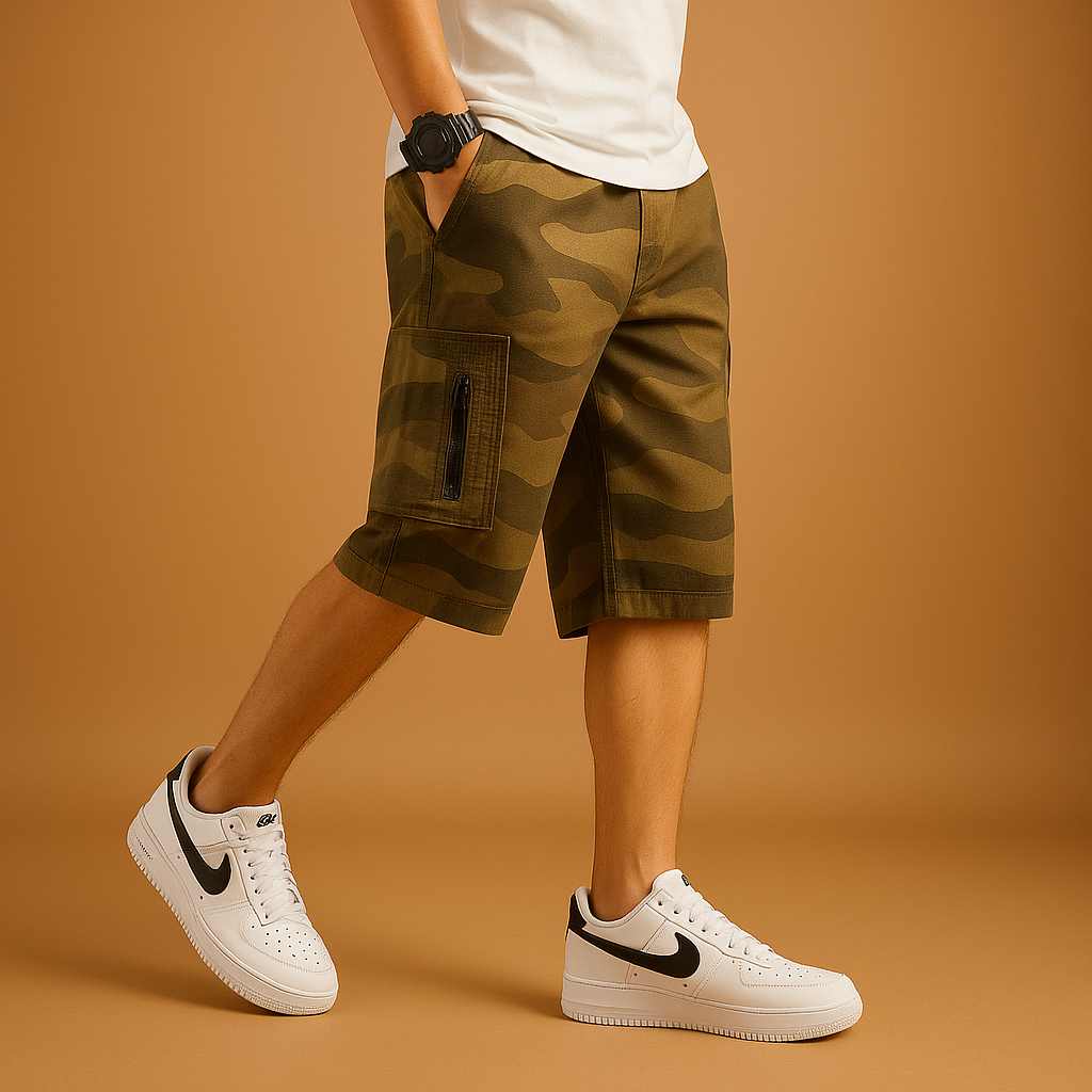 Men's Tactical Multi Pocket Camo Shorts - VibreMode
