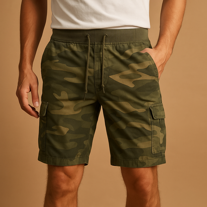 Mens Camo Shorts with Moisture Wicking Fabric - VibreMode
