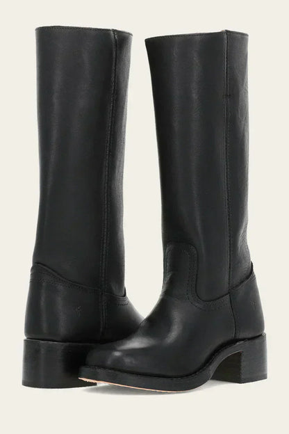 Women's Western Boots Mid Calf Leather Stitched Brown